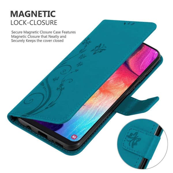 Samsung Galaxy A50 4G / A50s / A30s Suojakotelo Suojakuori Lompakkokotelo Matkapuhelinkotelo Kukat jossa on magneettisuljenta, jalusta-toiminto ja