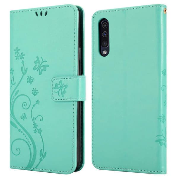 Deksel til Samsung Galaxy A50 4G / A50s / A30s Lommebokdeksel i blomster design med magnetisk lukking, stativfunksjon og kortplasser