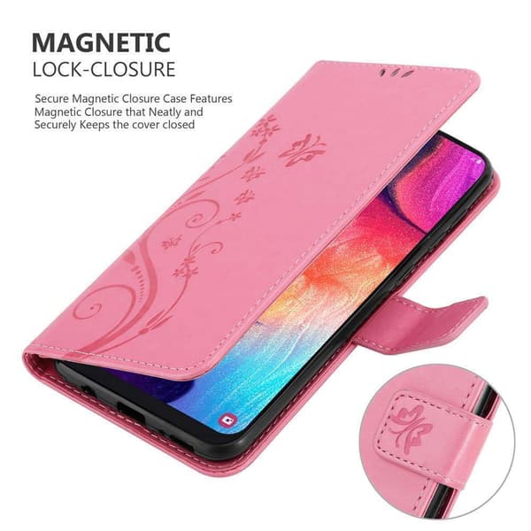 Deksel til Samsung Galaxy A50 4G / A50s / A30s Lommebokdeksel i blomster design med magnetisk lukking, stativfunksjon og kortplasser