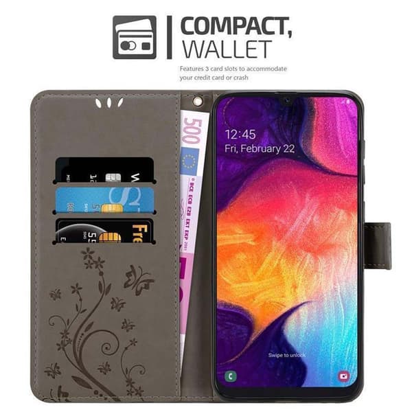 Deksel til Samsung Galaxy A50 4G / A50s / A30s Lommebokdeksel i blomster design med magnetisk lukking, stativfunksjon og kortplasser