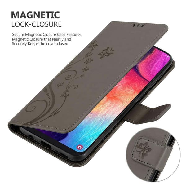 Deksel til Samsung Galaxy A50 4G / A50s / A30s Lommebokdeksel i blomster design med magnetisk lukking, stativfunksjon og kortplasser