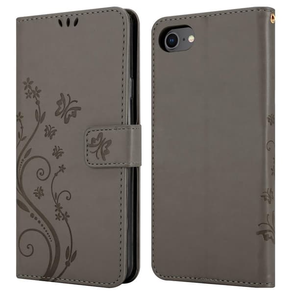 Deksel til iPhone 7 / 7S / 8 / SE 2020 Lommebokdeksel i blomster design med magnetisk lukking, stativfunksjon og kortplasser