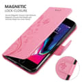 Miniatyrbilde 5 av 9: Deksel til iPhone 7 / 7S / 8 / SE 2020 Lommebokdeksel i blomster design med magnetisk lukking, stativfunksjon og kortplasser