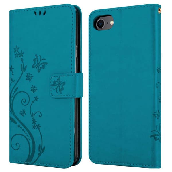iPhone 7 / 7S / 8 / SE 2020 Skal Fodral i blomdesign Mobilskydd Case Cover med magnetisk stängning, ståfunktion och kortplatser