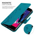 Miniatyrbilde 5 av 9: Deksel til iPhone 7 / 7S / 8 / SE 2020 Lommebokdeksel i blomster design med magnetisk lukking, stativfunksjon og kortplasser
