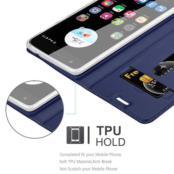 ZTE Blade V8 MINI Suojakotelo Suojakuori Lompakkokotelo Matkapuhelinkotelo jossa magneettisuljenta, jalusta-toiminto ja korttitasku