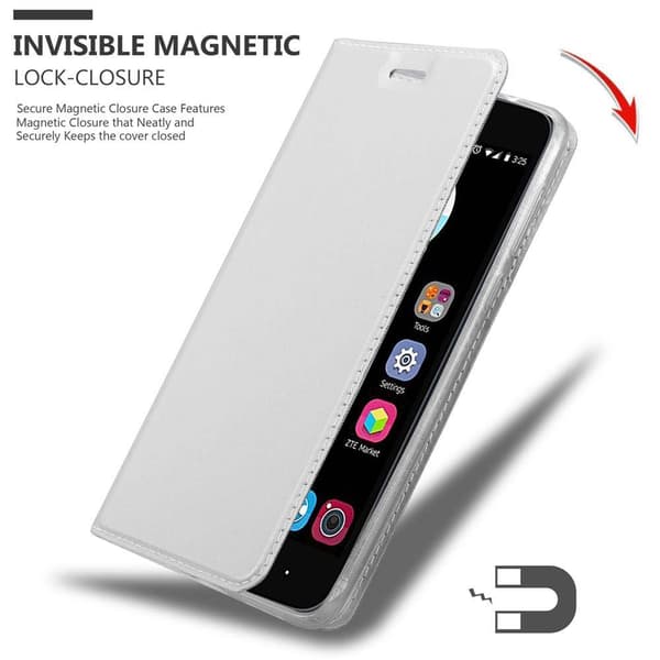 ZTE Blade V8 MINI Suojakotelo Suojakuori Lompakkokotelo Matkapuhelinkotelo jossa magneettisuljenta, jalusta-toiminto ja korttitasku