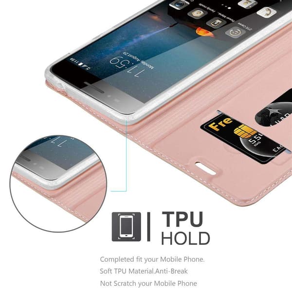 ZTE Blade A612 Suojakotelo Suojakuori Lompakkokotelo Matkapuhelinkotelo jossa magneettisuljenta, jalusta-toiminto ja korttitasku