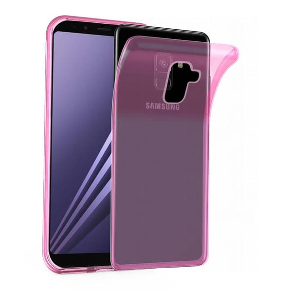 Samsung Galaxy A8 2018 Cover Case Etui () Transparent Pink