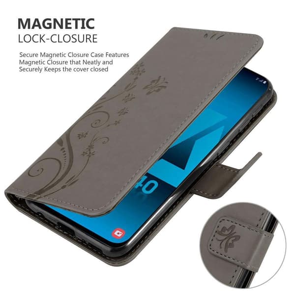 Samsung Galaxy A40 Pungetui Cover Blomster ()