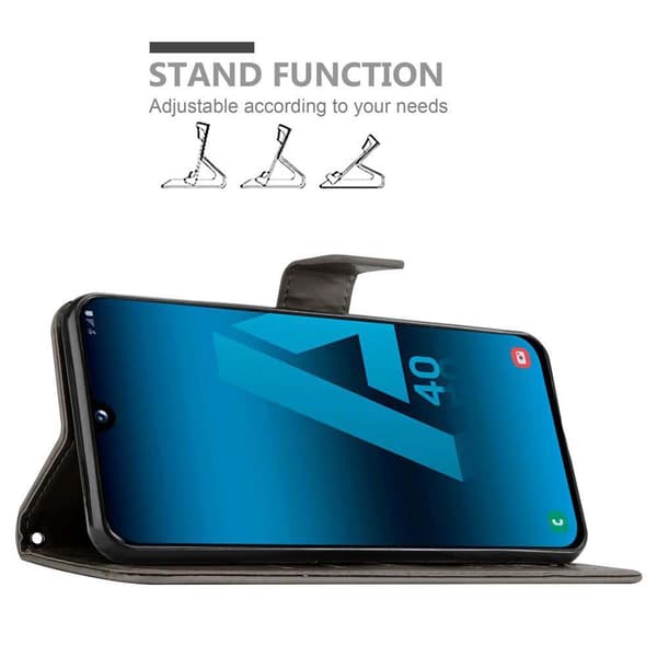 Deksel til Samsung Galaxy A40 Lommebokdeksel i blomster design med magnetisk lukking, stativfunksjon og kortplasser