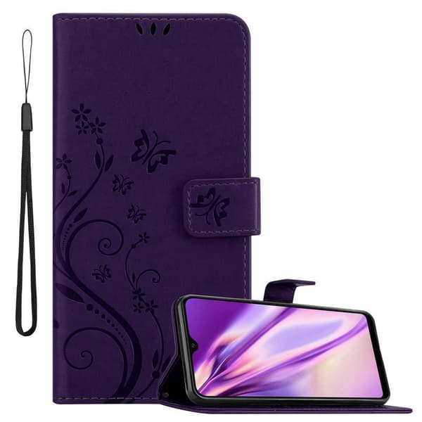 Samsung Galaxy A40 Pungetui Cover Blomster () BLOMSTER LILLA