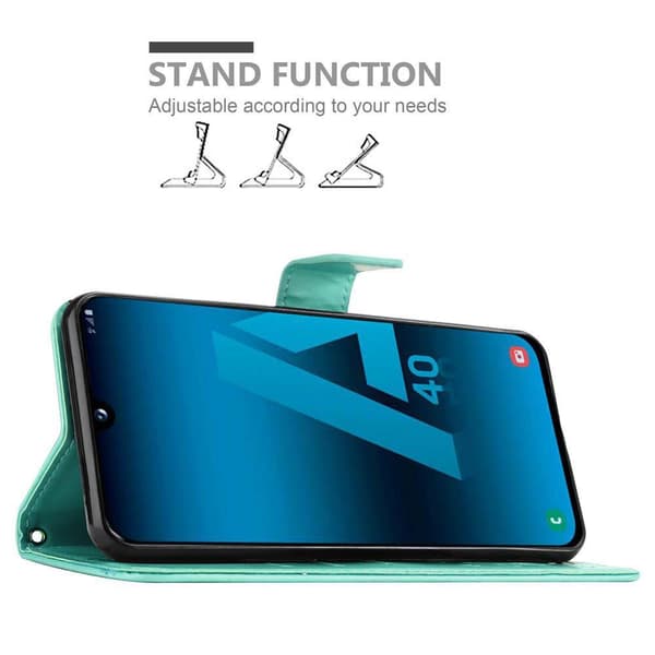Deksel til Samsung Galaxy A40 Lommebokdeksel i blomster design med magnetisk lukking, stativfunksjon og kortplasser