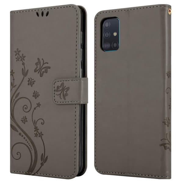 Deksel til Samsung Galaxy A51 4G / M40s Lommebokdeksel i blomster design med magnetisk lukking, stativfunksjon og kortplasser