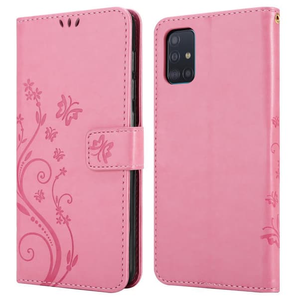 Samsung Galaxy A51 4G / M40s Skal Fodral i blomdesign Mobilskydd Case Cover med magnetisk stängning, ståfunktion och kortplatser