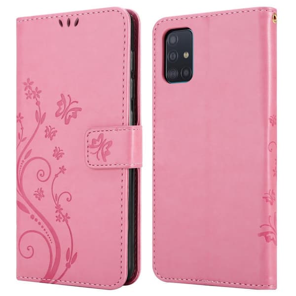 Samsung Galaxy A51 4G / M40s Skal Fodral i blomdesign Mobilskydd Case Cover med magnetisk stängning, ståfunktion och kortplatser