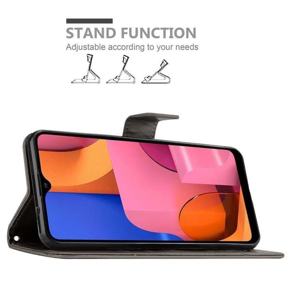 Samsung Galaxy A20s Suojakotelo Suojakuori Lompakkokotelo Matkapuhelinkotelo Kukat jossa on magneettisuljenta, jalusta-toiminto ja korttipaikat