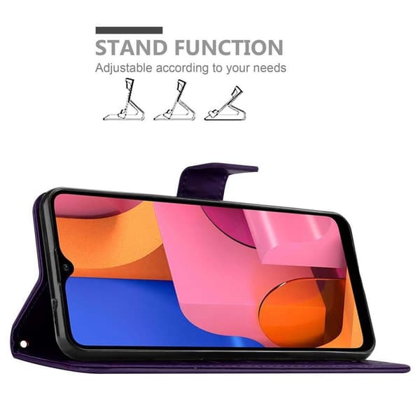 Samsung Galaxy A20s Suojakotelo Suojakuori Lompakkokotelo Matkapuhelinkotelo Kukat jossa on magneettisuljenta, jalusta-toiminto ja korttipaikat