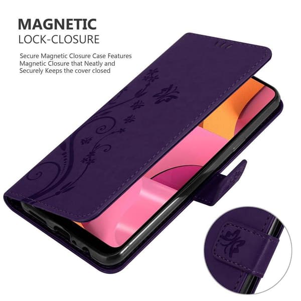 Samsung Galaxy A20s Suojakotelo Suojakuori Lompakkokotelo Matkapuhelinkotelo Kukat jossa on magneettisuljenta, jalusta-toiminto ja korttipaikat