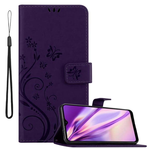 Samsung Galaxy A20s Suojakotelo Suojakuori Lompakkokotelo Matkapuhelinkotelo Kukat jossa on magneettisuljenta, jalusta-toiminto ja korttipaikat