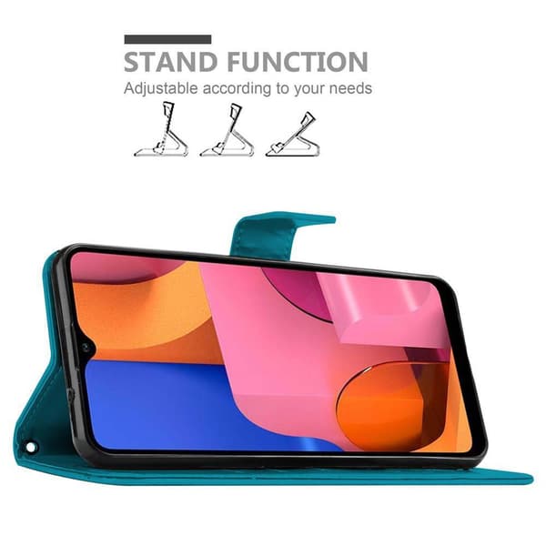 Deksel til Samsung Galaxy A20s Lommebokdeksel i blomster design med magnetisk lukking, stativfunksjon og kortplasser