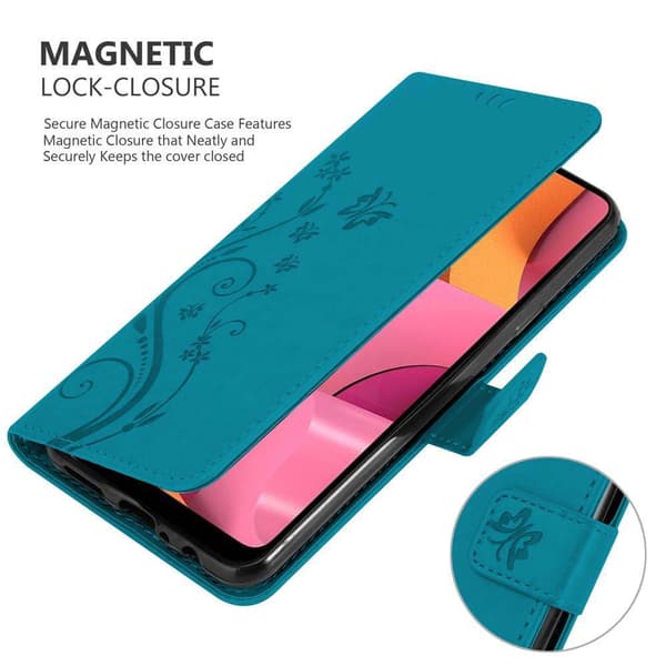 Samsung Galaxy A20s Suojakotelo Suojakuori Lompakkokotelo Matkapuhelinkotelo Kukat jossa on magneettisuljenta, jalusta-toiminto ja korttipaikat