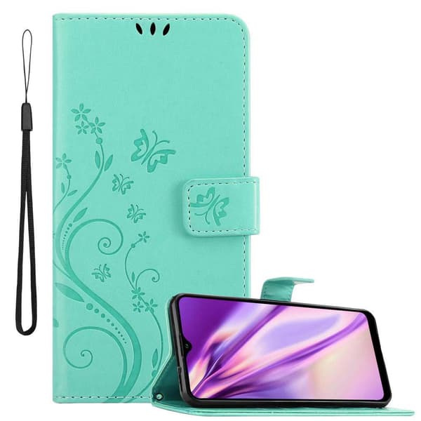 Samsung Galaxy A20s Pungetui Cover Blomster ()