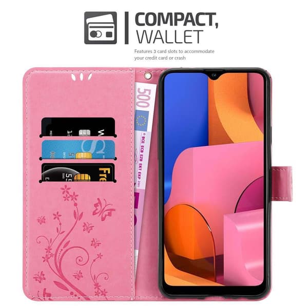 Samsung Galaxy A20s Pungetui Cover Blomster ()