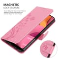 Miniatyrbilde 9 av 11: Deksel til Samsung Galaxy A20s Lommebokdeksel i blomster design med magnetisk lukking, stativfunksjon og kortplasser