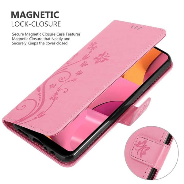 Deksel til Samsung Galaxy A20s Lommebokdeksel i blomster design med magnetisk lukking, stativfunksjon og kortplasser