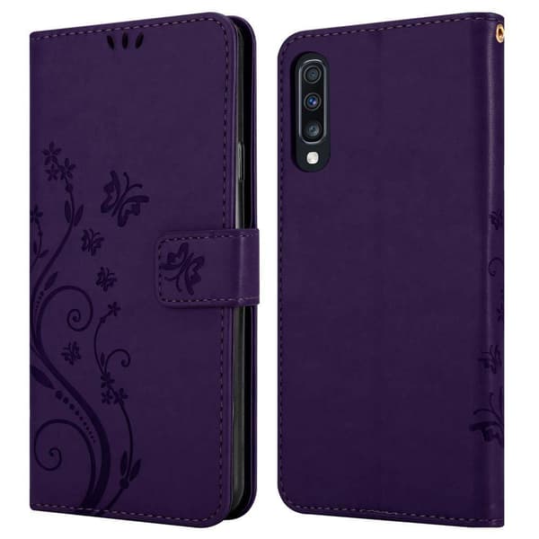 Deksel til Samsung Galaxy A70 / A70s Lommebokdeksel i blomster design med magnetisk lukking, stativfunksjon og kortplasser