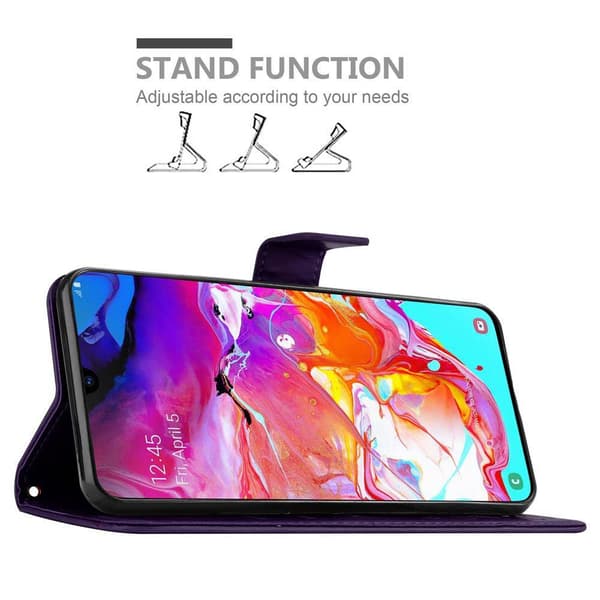 Samsung Galaxy A70 / A70s Suojakotelo Suojakuori Lompakkokotelo Matkapuhelinkotelo Kukat jossa on magneettisuljenta, jalusta-toiminto ja korttipaikat