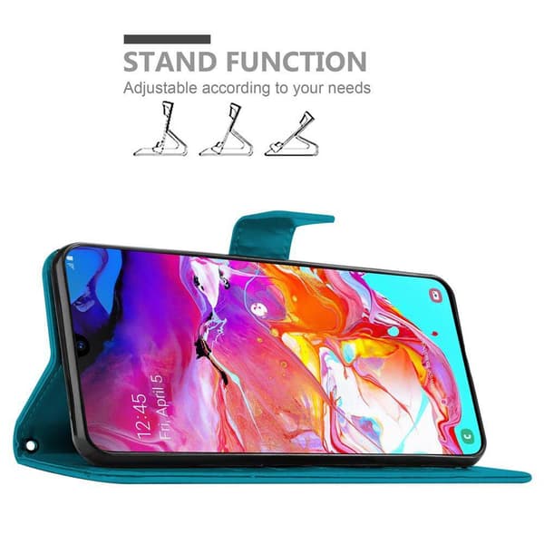 Deksel til Samsung Galaxy A70 / A70s Lommebokdeksel i blomster design med magnetisk lukking, stativfunksjon og kortplasser