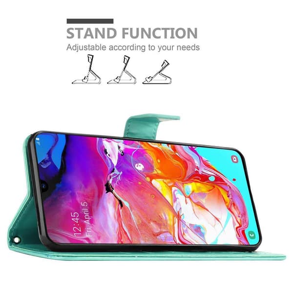 Deksel til Samsung Galaxy A70 / A70s Lommebokdeksel i blomster design med magnetisk lukking, stativfunksjon og kortplasser