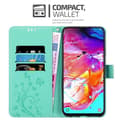 Miniatyrbilde 2 av 8: Deksel til Samsung Galaxy A70 / A70s Lommebokdeksel i blomster design med magnetisk lukking, stativfunksjon og kortplasser