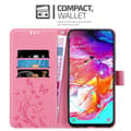 Miniatyrbilde 2 av 8: Deksel til Samsung Galaxy A70 / A70s Lommebokdeksel i blomster design med magnetisk lukking, stativfunksjon og kortplasser