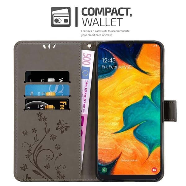 Samsung Galaxy A20 / A30 / M10s Pungetui Cover Blomster ()