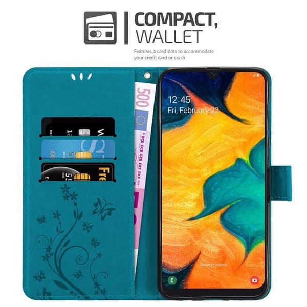 Samsung Galaxy A20 / A30 / M10s Pungetui Cover Blomster ()