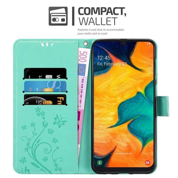 Samsung Galaxy A20 / A30 / M10s Pungetui Cover Blomster ()