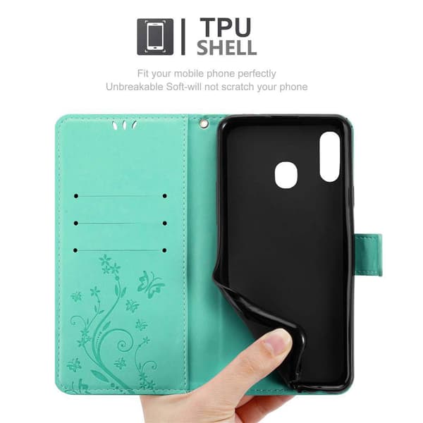 Samsung Galaxy A20 / A30 / M10s Pungetui Cover Blomster ()