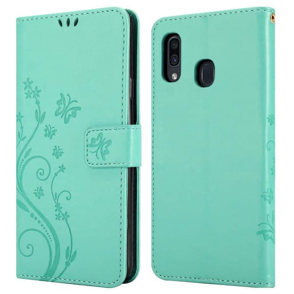 Samsung Galaxy A20 / A30 / M10s Pungetui Cover Blomster ()