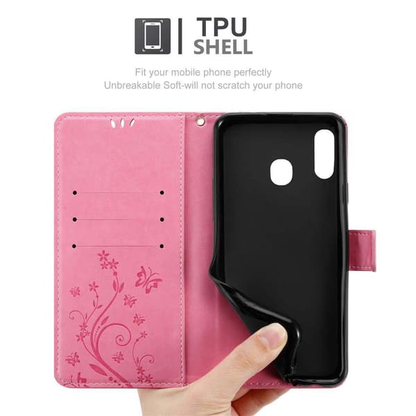 Samsung Galaxy A20 / A30 / M10s Pungetui Cover Blomster ()