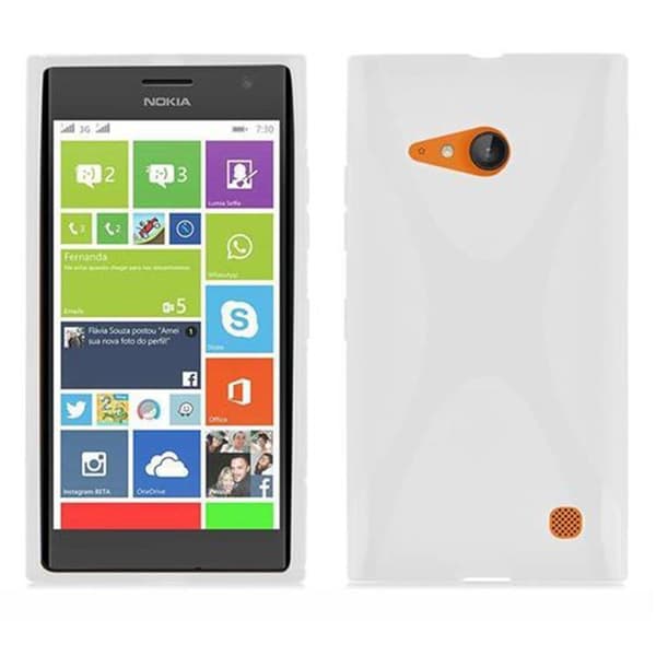 Nokia Lumia 730 Suojakuori Suojakotelo joustavasta TPU-silikonista X-Line-muotoilussa OSITTAIN LÄPINÄKYVÄ