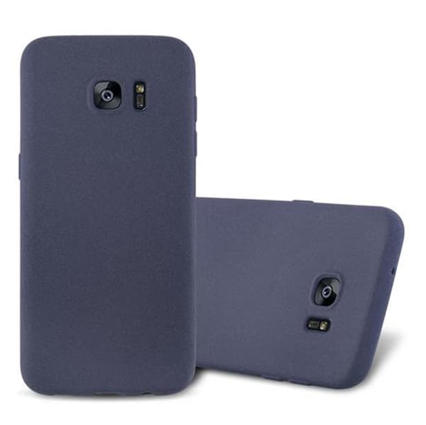 Samsung Galaxy S7 EDGE Skal Fodral Mobilskydd av flexibelt TPU-silikon FROST MÖRK BLÅ