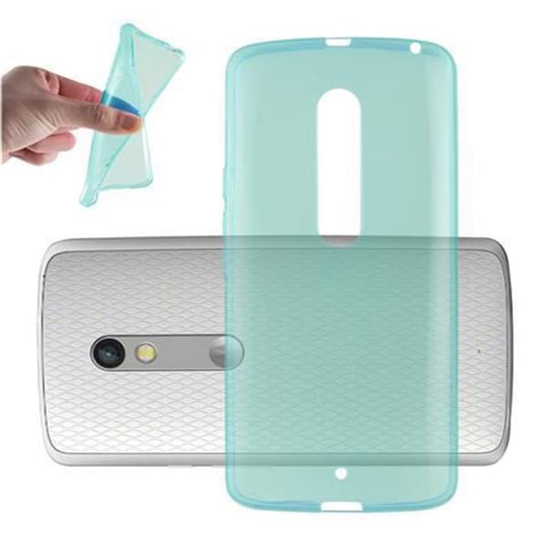 Motorola MOTO X PLAY Suojakuori Suojakotelo valmistettu joustavasta TPU-silikonista LÄPINÄKYVÄ SININEN