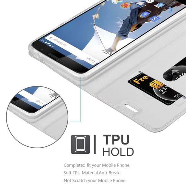 Motorola Google NEXUS 6 Skal Fodral med magnetisk stängning, ståfunktion och kortficka Mobilskydd
