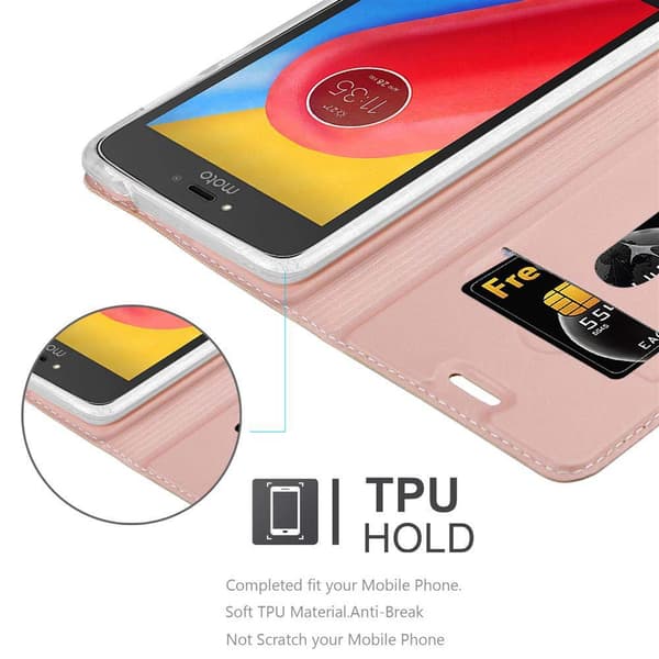 Motorola MOTO C Skal Fodral med magnetisk stängning, ståfunktion och kortficka Mobilskydd