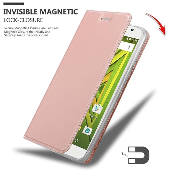 Deksel til Motorola MOTO X PLAY Lommebokdeksel med magnetisk lukking, stativfunksjon og kortlomme