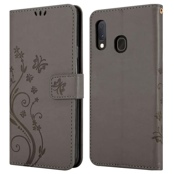 Samsung Galaxy A10e / A20e Skal Fodral i blomdesign Mobilskydd Case Cover med magnetisk stängning, ståfunktion och kortplatser