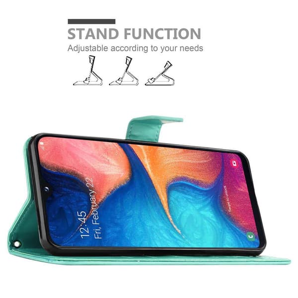 Samsung Galaxy A10e / A20e Skal Fodral i blomdesign Mobilskydd Case Cover med magnetisk stängning, ståfunktion och kortplatser